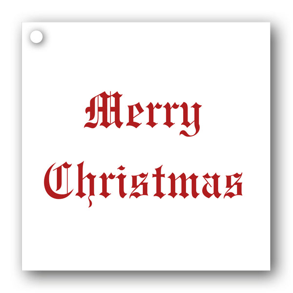 Red on White Merry Christmas Gift Tags from Dormouse Cards