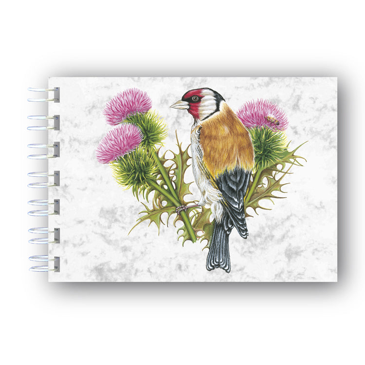 A6 Goldfinch Wire Bound Marble Notebook from Dormouse Cards