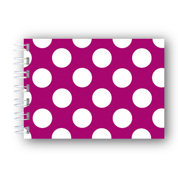 A6 Cerise and White Polka Dot Wire Bound Notebook from Dormouse Cards