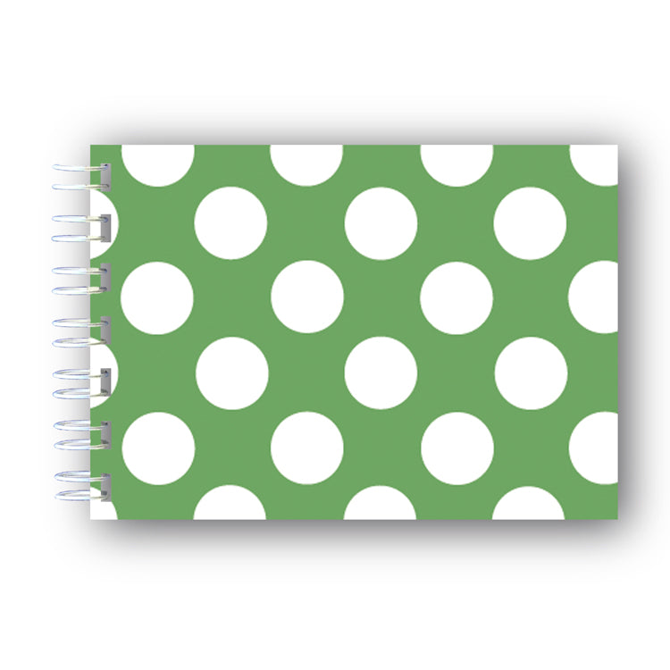 A6 Green and White Polka Dot Wire Bound Notebooks from Dormouse Cards
