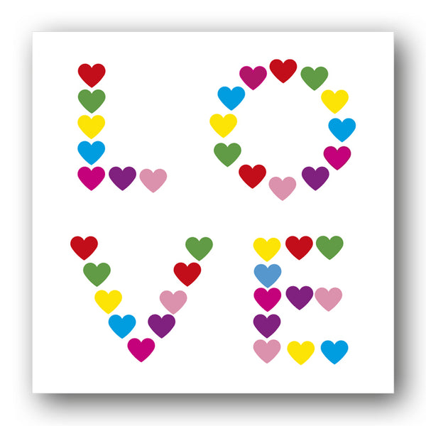 Love spelt in Hearts Notelets from Dormouse Cards