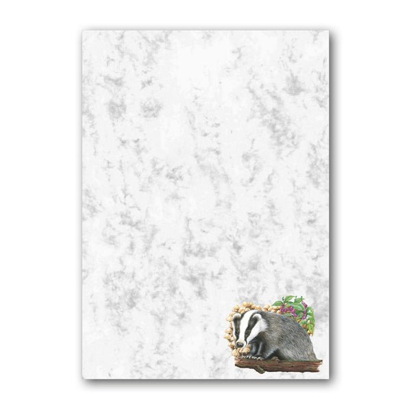 A5 Badger Marble Notepaper from Dormouse Cards
