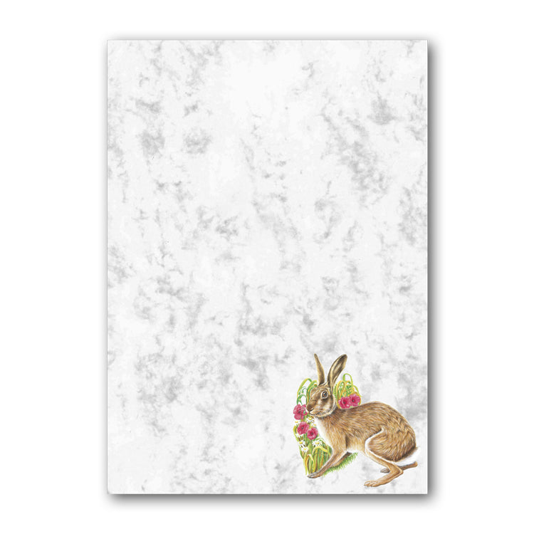 A5 Hare Marble Notepaper from Dormouse Cards