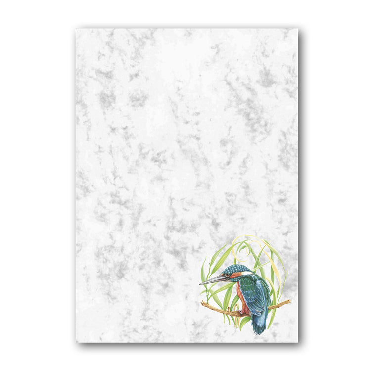 A5 Kingfisher Marble Notepaper from Dormouse Cards