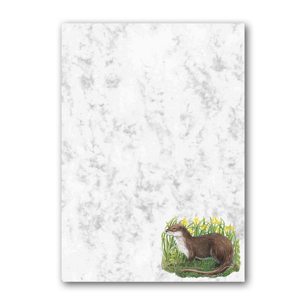 A5 Otter Marble Notepaper from Dormouse Cards