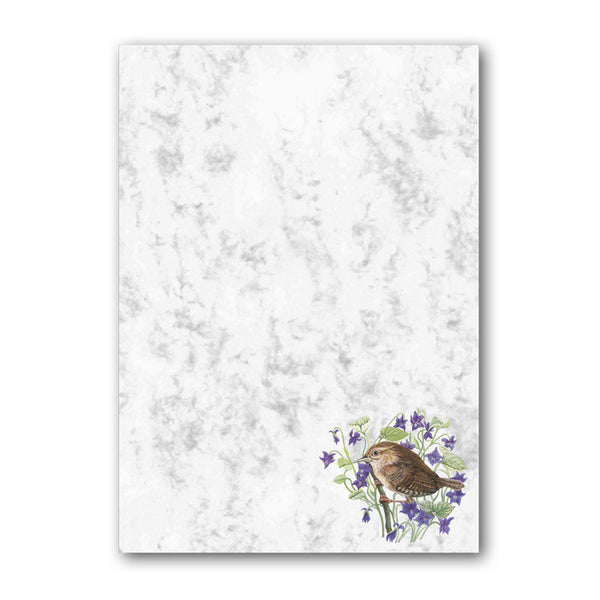 A5 Wren Marble Notepaper from Dormouse Cards