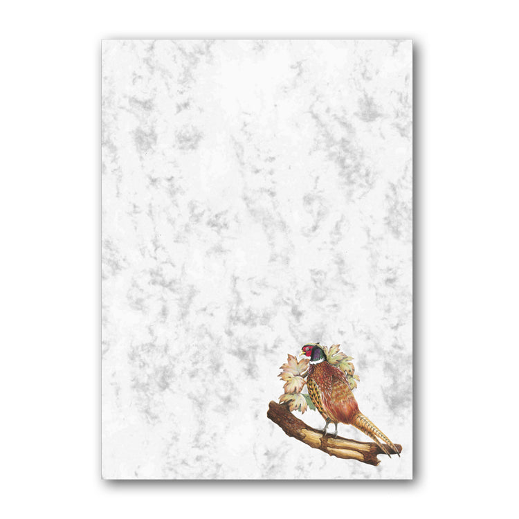A5 Pheasant Marble Notepaper from Dormouse Cards