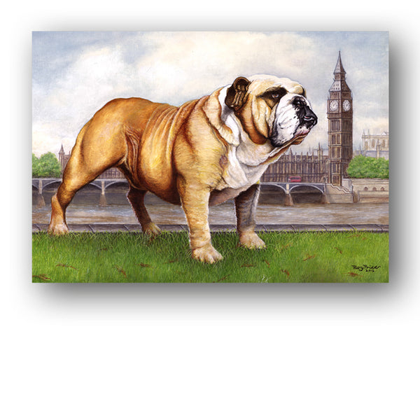 Bulldog Big Ben Westminster Greetings Card from Dormouse Cards