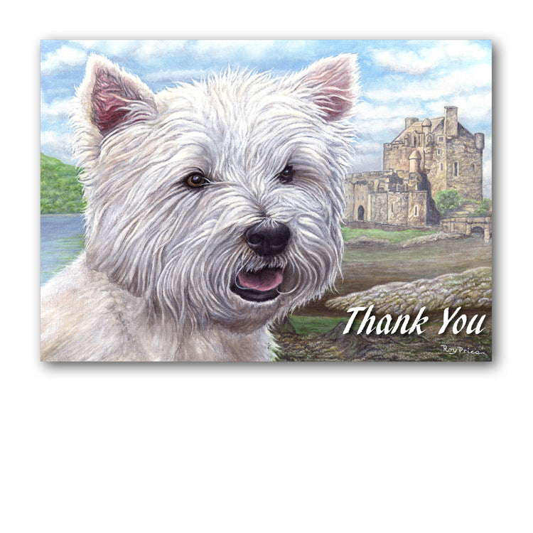 West Highland White Terrier Westie Thank You Card from Dormouse Cards