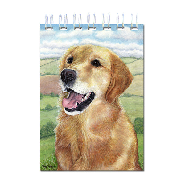A6 Wire Bound Golden Retriever Notebook from Dormouse Cards