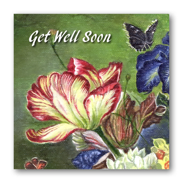 Fine Art Still Life Get Well Soon Card Tulip from Dormouse Cards