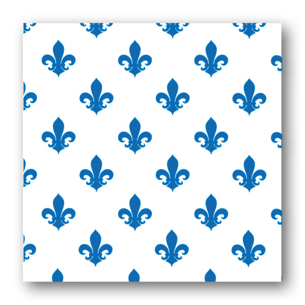 Pack of 5 Blue & White Fleur de List Notelets from Dormouse Cards
