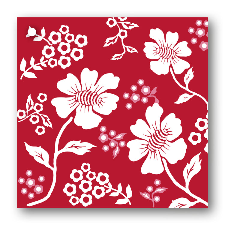 Pack of 10 Burgundy and White Floral Design Gift Tags